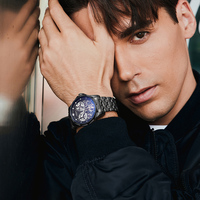 Montre squelette pour homme Mark Fairwhale, boîtier en acier inoxydable, bracelet en silicone étanche, chronographe, montre-bracelet pour affaires FW-6030