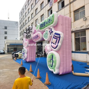 カスタムメイドのピンクのインフレータブルパーティーアーチ、インフレータブル広告アーチ、エアアーチウェイ（広告用） - Product Image 1