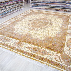 12x15ft英尺100波斯地毯客厅大手打结土耳其古董克什米尔地区翅膀丝绸地毯 - Product Image 2