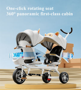 Vente chaude nouveaux enfants bébé Tricycle jumeaux bébé côte à côte Tricycle vélo poussette Double sièges enfants Tricycle - Product Image 6