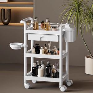 Zxm High Quality Hot Selling Beauty Salon <b>Trolley</b> Factory <b>White</b> Easy Assembly Plastic Beauty SPA <b>Trolley</b> With Two Three Layers - Product Image 6