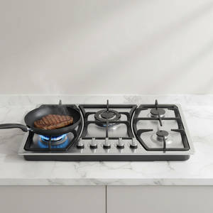 Cocina de <span class=keywords><strong>Gas</strong></span> de Acero Inoxidable con 5 Quemadores Integrados, Fabricada en China, con Encendido Eléctrico Automático para Uso Comercial en Hoteles y <span class=keywords><strong>Cocinas</strong></span> - Product Image 5