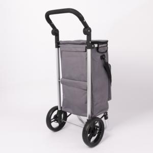 Chariot de courses pliable en toile avec sac isotherme, bonne impression - Product Image 2