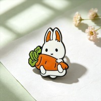 Ensemble de broches lapin de dessin animé, accessoire décoratif animal mignon pour usage quotidien, cadeau de vacances pour les amoureux des animaux et les collectionneurs