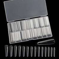 BQAN double forme d'ongle couverture complète cercueil ongles moules en plastique ongles forme Extension doigt pointu doux Uv Gel manucure