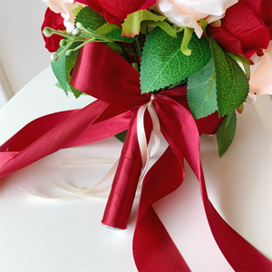 Elegante Ramo de Rosas Rojas Artificiales para Boda China, Ceremonia Formal, Vestido de Novia, Dama de Honor, Registro para Adultos - Product Image 4