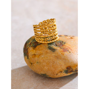 JINYOU 5123 antirouille métal PVD plaqué arrivées doigt bijoux 2025 personnalisé en acier inoxydable couches bague dorée en gros - Product Image 2