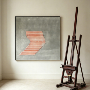 Shifted Lines Geometric Abstract Silk Screen <b>Wall</b> Decorative Arts Contemporary Hand Painted Oil Painting on <b>Canvas</b> Artwork - Product Image 2