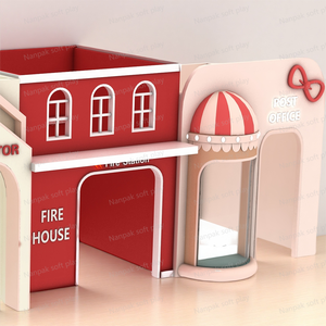 Mode doux intérieur aire de jeux équipement caserne de pompiers bureau de poste médecin Salon fête jouer café pour enfants jeu de rôle enfants d'âge préscolaire - Product Image 3