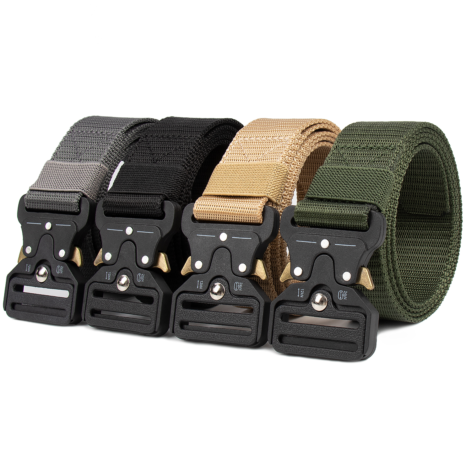 Usine tissu ceinture personnalisé Camouflage épaississement boucle dégagement rapide toile taille ceinture hommes Nylon boucle Combat tactique ceinture