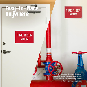 Panneau de signalisation pour salle d'évacuation en cas d'<span class=keywords><strong>incendie</strong></span> - Panneau de sécurité en aluminium 7"x10", conforme aux normes NFPA/ISO, rouge réfléchissant pour une haute visibilité (Expédition rapide) - Product Image 5