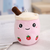 En gros, Nouveaux jouets Kawaii : Peluche Boba, Porte-clés en peluche mignon Bubble Tea, Porte-clés en peluche Boba thé au lait aux fruits