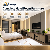 Ensemble complet de mobilier de chambre d'hôtel, conception personnalisée, armoires intégrées, livraison directe d'usine pour projets hôteliers