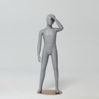 Présentoir de vitrine de magasin de mode Visage d'oeuf complet Couleur grise Mannequin en fibre de verre pour enfant