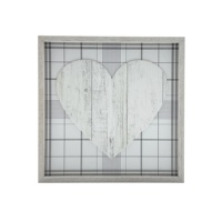 Cadre mural en bois carré décoratif personnalisé avec motif en forme de cœur