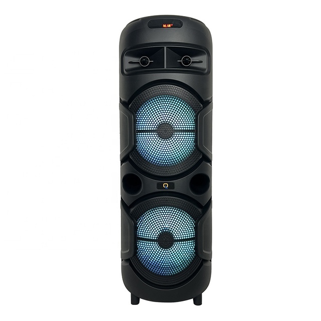 Factory Direct Portable Dual 8-Inch RGB Karaoke Speaker 15W for TF/USB for Outdoor Singing & Party Mobile Phone Compatible