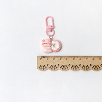 Porte-clés en gros en forme de cochon rose sucré, pendentif de sac, accessoires créatifs et mignons pour filles, ornements suspendus de dessin animé