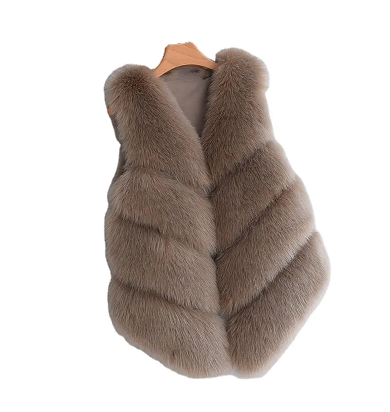 Women Fashion Coats Winter And Fall Coat Women Long Fake Fur Coat Fox Fur Vest