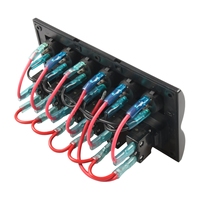Panel de Control Marino RV Impermeable de 6 Posiciones a Precio de Fábrica con Interruptores Basculantes LED Rojos y Protección de Circuito