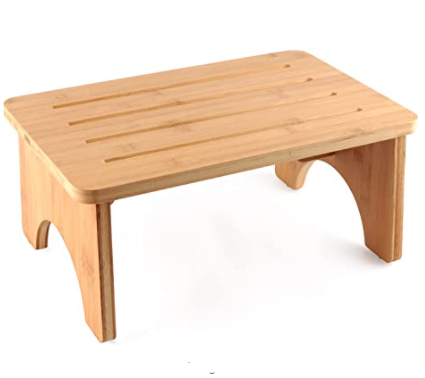 Step Stool Bamboo Step Stool for Adults and Kids,Portable Bedside Step Stool with Solid Wood, Support up to 300lbs