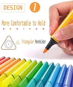 Marqueurs d'aquarelle lavables 36 couleurs Pointe moyenne Kit de stylos de coloriage artistique avec étui de rangement pour le gribouillage et la <span class=keywords><strong>calligraphie</strong></span> pour adultes - Product Image 3