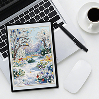 Carnet de notes DIY de peinture diamantée, paysage d'hiver, avec diamants spéciaux, journal artistique, cadeau artisanal