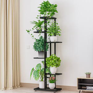 Support à plantes en fer à plusieurs niveaux pour balcon intérieur, présentoir à fleurs avec plantes en pot, étagère de rangement pour verdure - Product Image 1