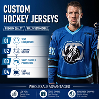 Maillot de hockey personnalisé par sublimation, moderne, 100 % polyester, séchage rapide, respirant, uniforme d'équipe pour jeunes et adultes, vente en gros OEM