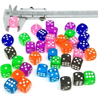 Dés de jeu en plastique transparent D6 personnalisés de 14 mm/16 mm/18 mm/20 mm/22 mm/25 mm pour jeux de société