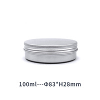 Boîtes en aluminium de 5 à 250 ml avec couvercle à vis, finition thermolaquée, logo personnalisé, couleurs argent/or rose/rouge, fabriquées en Chine