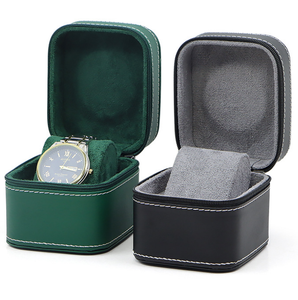 Boîte à montres en cuir PU multicolore, étui de rangement à fermeture éclair à fente unique, protège-montre de voyage pour collection et cadeaux - Product Image 5