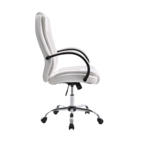 Confortable luxe blanc pivotant ergonomique chaise de bureau rotatif exécutif ascenseur chaise cuir métal fer pas cher échantillon disponible