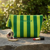 Pochette de maquillage portable personnalisable avec fermeture éclair, motif et broderie sur mesure, vente en gros directe usine