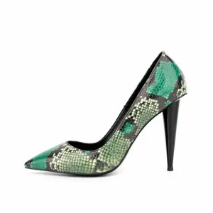 2023 Frühling Neue Designer-Stile Kegel High Heel Frauen Kleid Schuhe Afrika Mode Grüne Schlangen haut Damen Büros chuh Weibliche Absätze