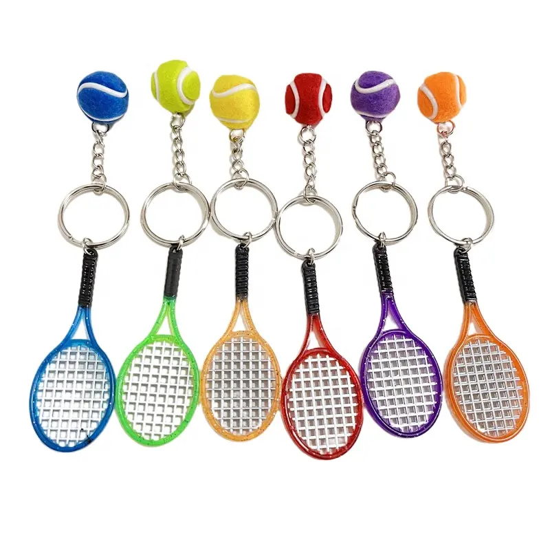 Relatiegeschenken Abs Plastic Racket Sleutelhangers Tennis Racket Souvenir Sleutelhanger Groothandel