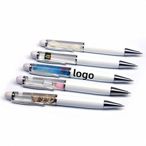 Premium Business Gift Custom Logo Plastic Liquid Floating Glitter Ballpoint <b>Pen</b> Twist Mechanism-Novelty Black/Blue Ink - Product Image 2