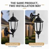 Lanterne murale vintage d'extérieur, vente en gros, support de lampe E27, style traditionnel, diffuseur PC IP44, étanche, pour jardin, patio, allée