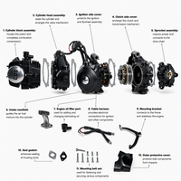 Nouvel ensemble moteur de moto 125cc, cylindre en aluminium noir, marche arrière, 3 vitesses, pour ATV, kart, buggy, tout-terrain