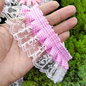 Pita Kain Poliester Lipat 5cm untuk Jahit Pakaian Hewan Peliharaan, Kostum, Gaun, Tekstil, dengan Rumbai dan Pinggiran Berlipit - Product Image 4
