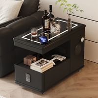 Table d'appoint intelligente moderne de luxe en marbre et bois avec haut-parleur sans fil intégré, pour canapé, salon, chambre à coucher, chevet, design mobile