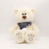 Nouveau design prix de gros peluche de noël ours enfants jouet cadeau d'anniversaire poupée portant écharpe ours en peluche bébé peluche