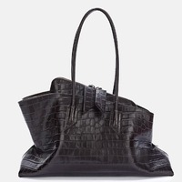 Bolso de Mano de Cuero PU para Mujer B&Y, Diseño Liso y Moderno, Cierre Abierto, Ligero, Impermeable, Portátil, 3-4L, Dos Asas/Correas