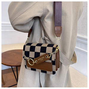 Charme féminin léger petit carré motif damier sac automne et hiver nouvelle mode femme dames bandoulière sac à bandoulière - Product Image 5