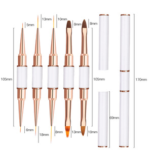 Outils professionnels de nail art à double embout avec pinceau pour gel d'extension d'ongles, pinceau pour gel de construction et pinceau <span class=keywords><strong>liner</strong></span> pour nail art - Product Image 2