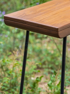 Hallden Walnut <b>Console</b> <b>Table</b> with Drawer <b>Slim</b> Metal Legs Wooden Storage Compartment Modern Sofa <b>Table</b> Elegant Home Furniture - Product Image 4