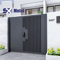 Portes extérieures pour villas, portails en alliage d'aluminium, portail battant pour l'intimité, design moderne, ouverture automatique, construction durable, modélisation 3D