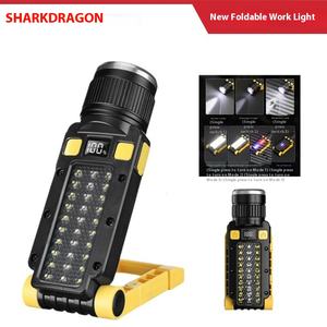 Lampe de plongée multifonctionnelle LED pliable rechargeable par USB, étanche, zoomable, faisceau haut/bas, rouge/bleu, avertissement - Product Image 4