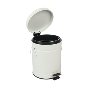 Chất Lượng Cao Phòng Tắm Màu Trắng Nhỏ 5L Bụi <span class=keywords><strong>Bin</strong></span> Kim Loại Chân Bàn Đạp Rác Thùng Rác Có Thể 1.3gal Nhà Vệ Sinh <span class=keywords><strong>Bin</strong></span> Với Mềm Đóng Nắp - Product Image 4