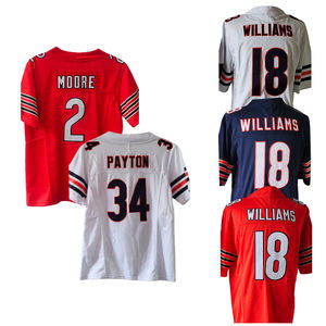 Groothandel Dames Gestikte American Football Shirts <span class=keywords><strong>2</strong></span> Moore 18 Williams 34 Payton Chicago Mesh Shirts Aangepaste Bestellingen Worden Aanvaard - Product Image 5