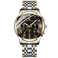 Fngeen 4006 Accurate Heren Quartz Horloge Kopen Roestvrijstalen Band Water Resist Lichtgevende Auto Date Student Polshorloge
